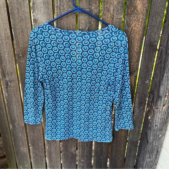 Boden Double Layer Tencel Blue Circle Print Top Sz 8 - Picture 10 of 14